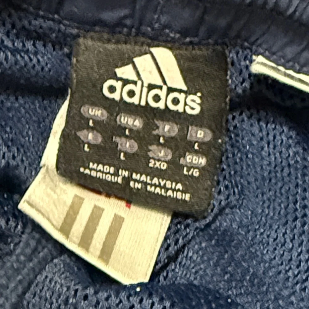 Vintage Adidas Track Pants Men’s L Navy White Stripe Mesh Lined Y2K Retro Casual